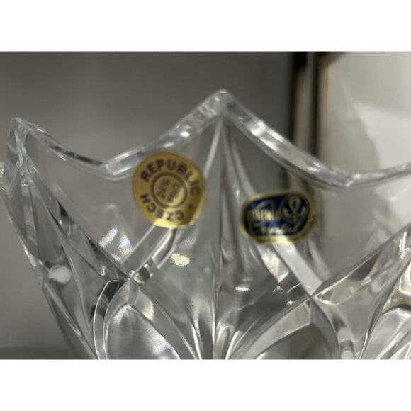 Vintage Bohemia Crystal Bowl Glass 12 Point Serving Dish Czech Republic 24% PbO - Picture 13 of 15